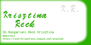 krisztina reck business card